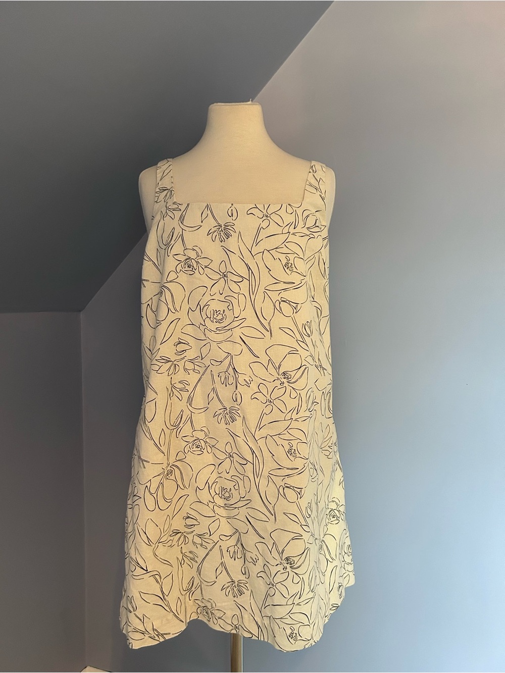 a new day cream colored dress with Black Detail